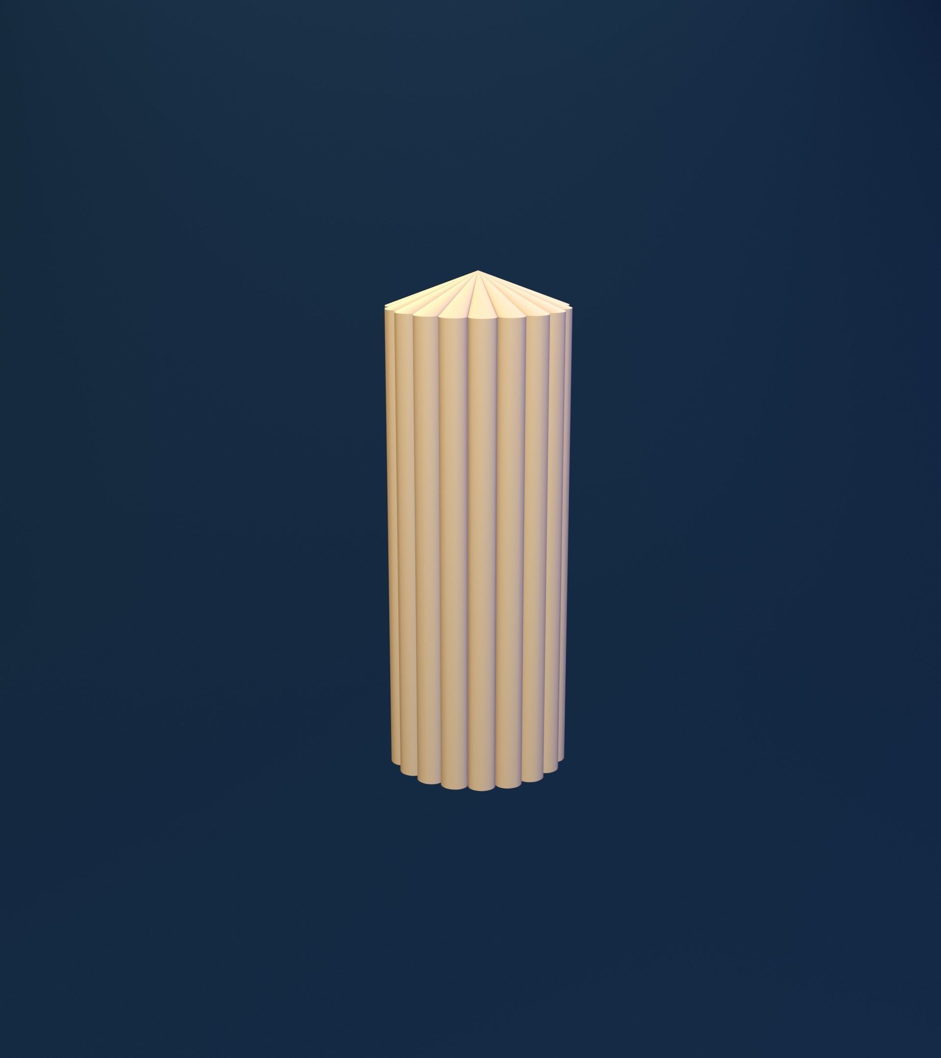 Striped Pillar Candle 3D print model_4
