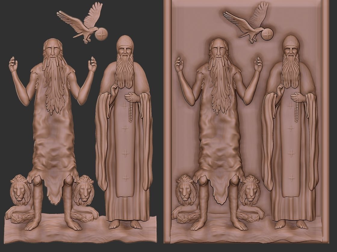 Saint Anthony and Saint Paul 3D print model_8