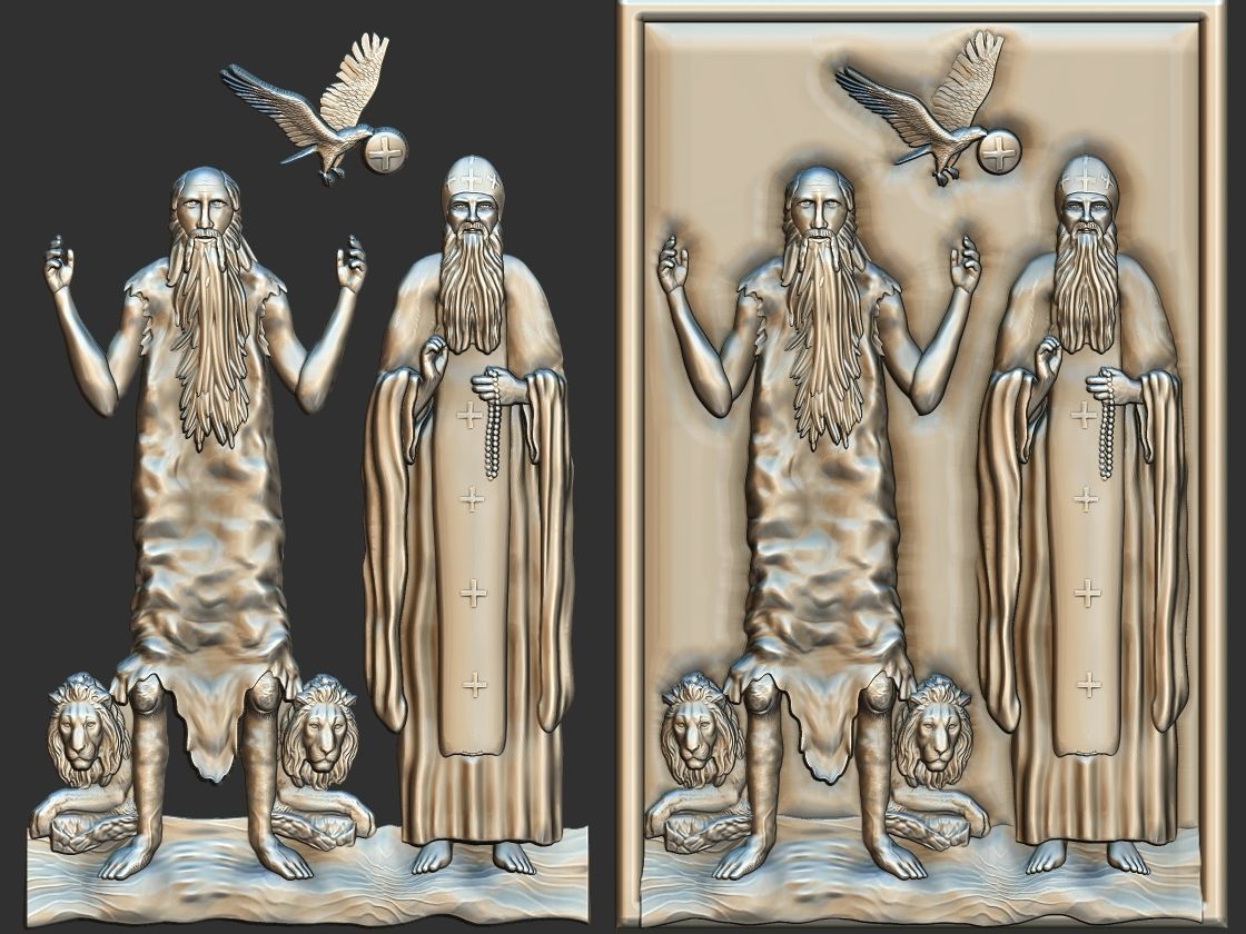 Saint Anthony and Saint Paul 3D print model_1