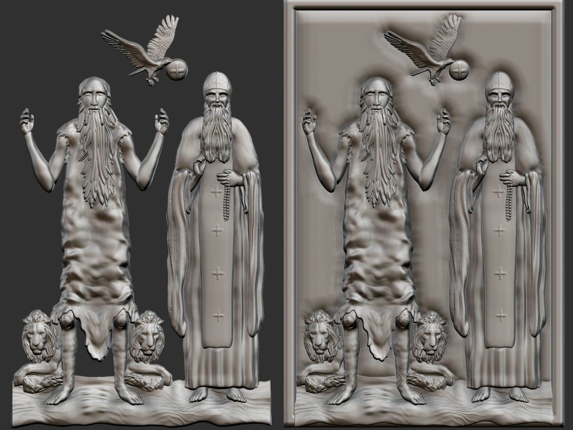 Saint Anthony and Saint Paul 3D print model_2