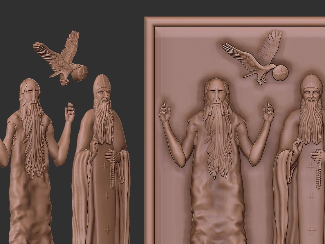 Saint Anthony and Saint Paul 3D print model_17