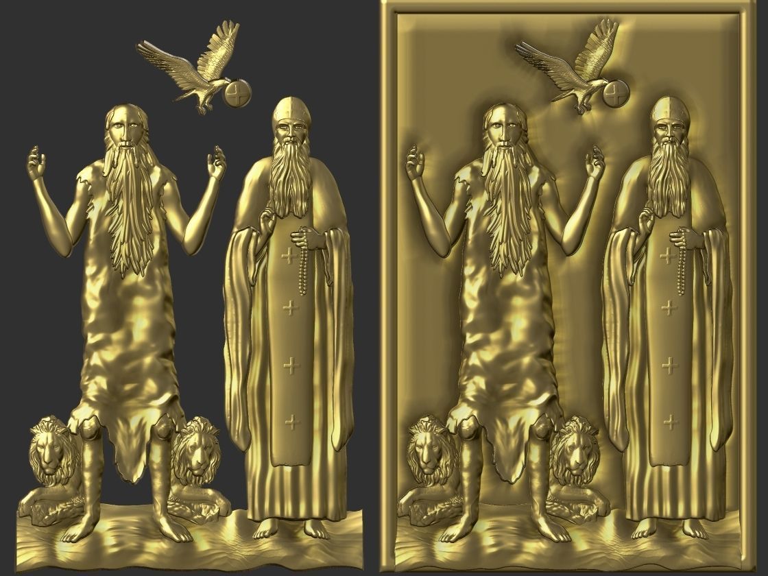 Saint Anthony and Saint Paul 3D print model_9