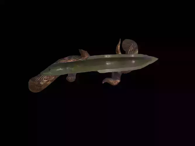 EEL UNDERWATER STATUE ON THE WALL DETAILED TEXTURE 3D print model