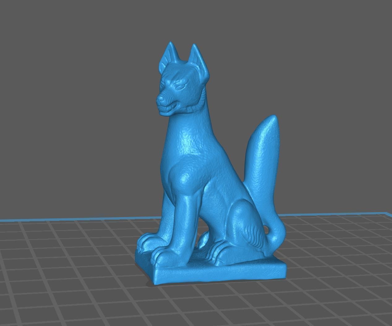 Japanese stone fox Kitsune Inari realistic diorama sculture 3D print model_7