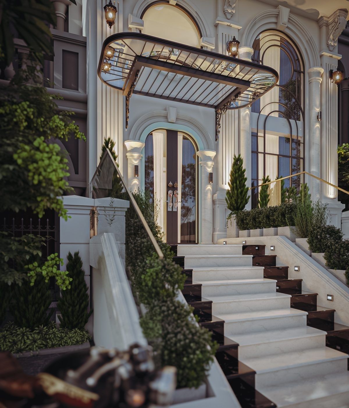 Luxury Hotel Building Exterior Design 3D Max  Low-poly 3D model_1