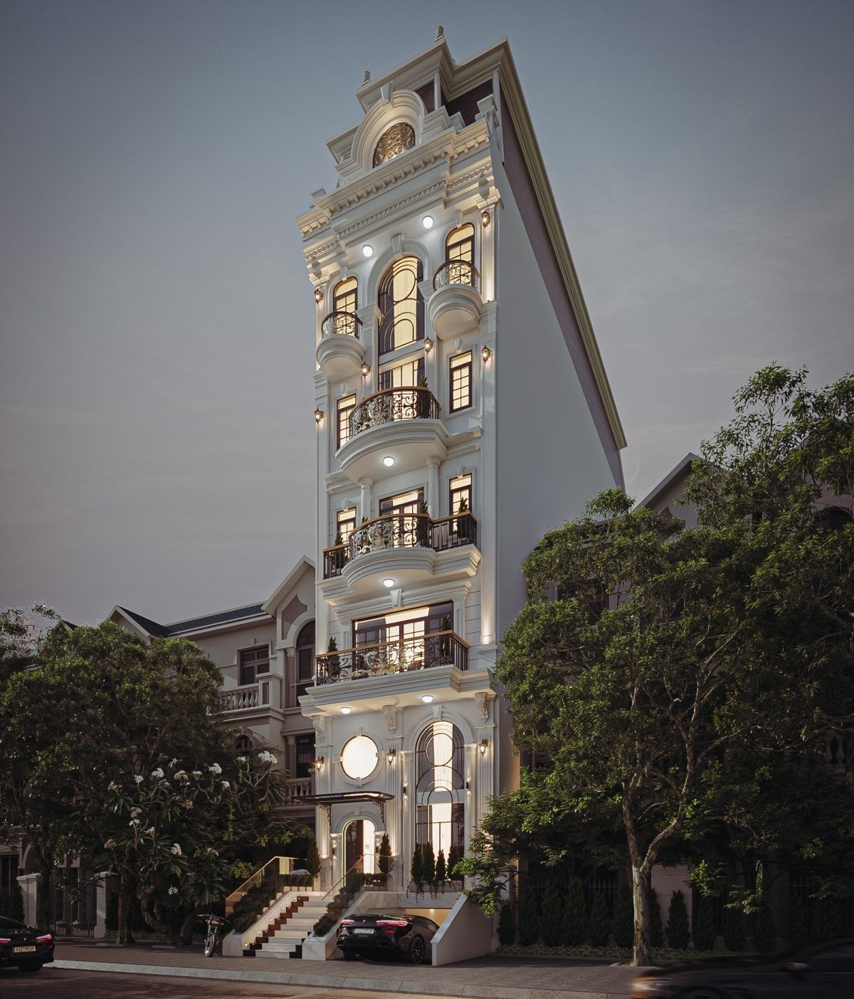 Luxury Hotel Building Exterior Design 3D Max  Low-poly 3D model_16