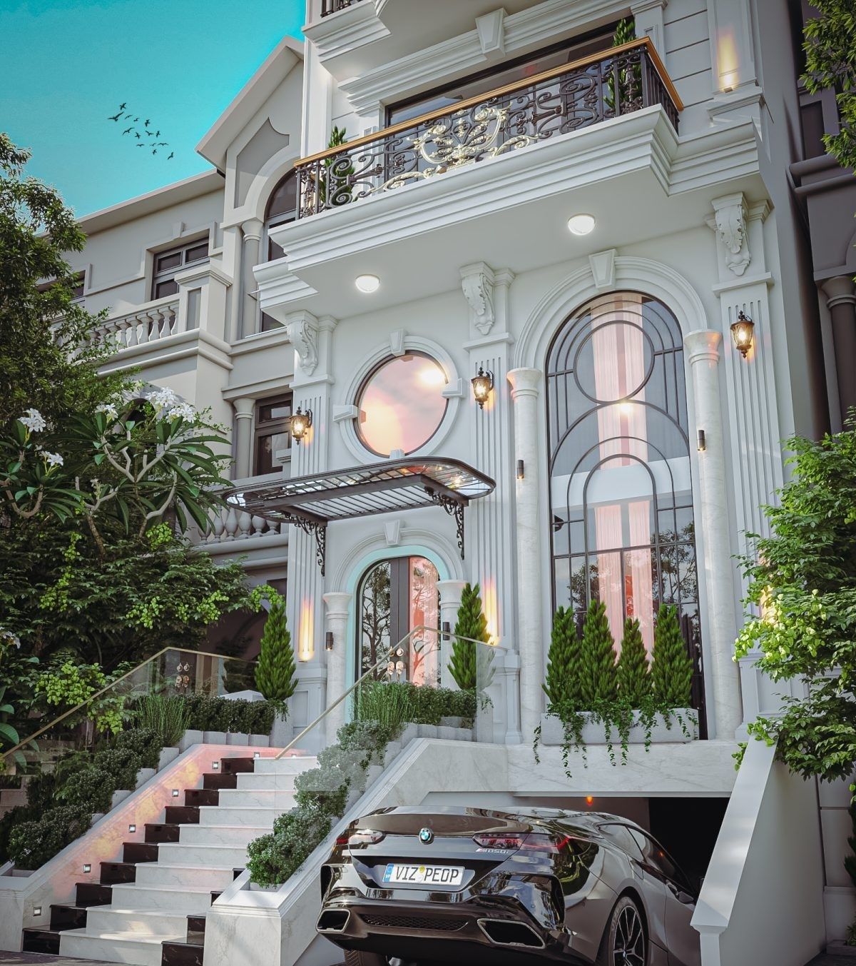 Luxury Hotel Building Exterior Design 3D Max  Low-poly 3D model_4