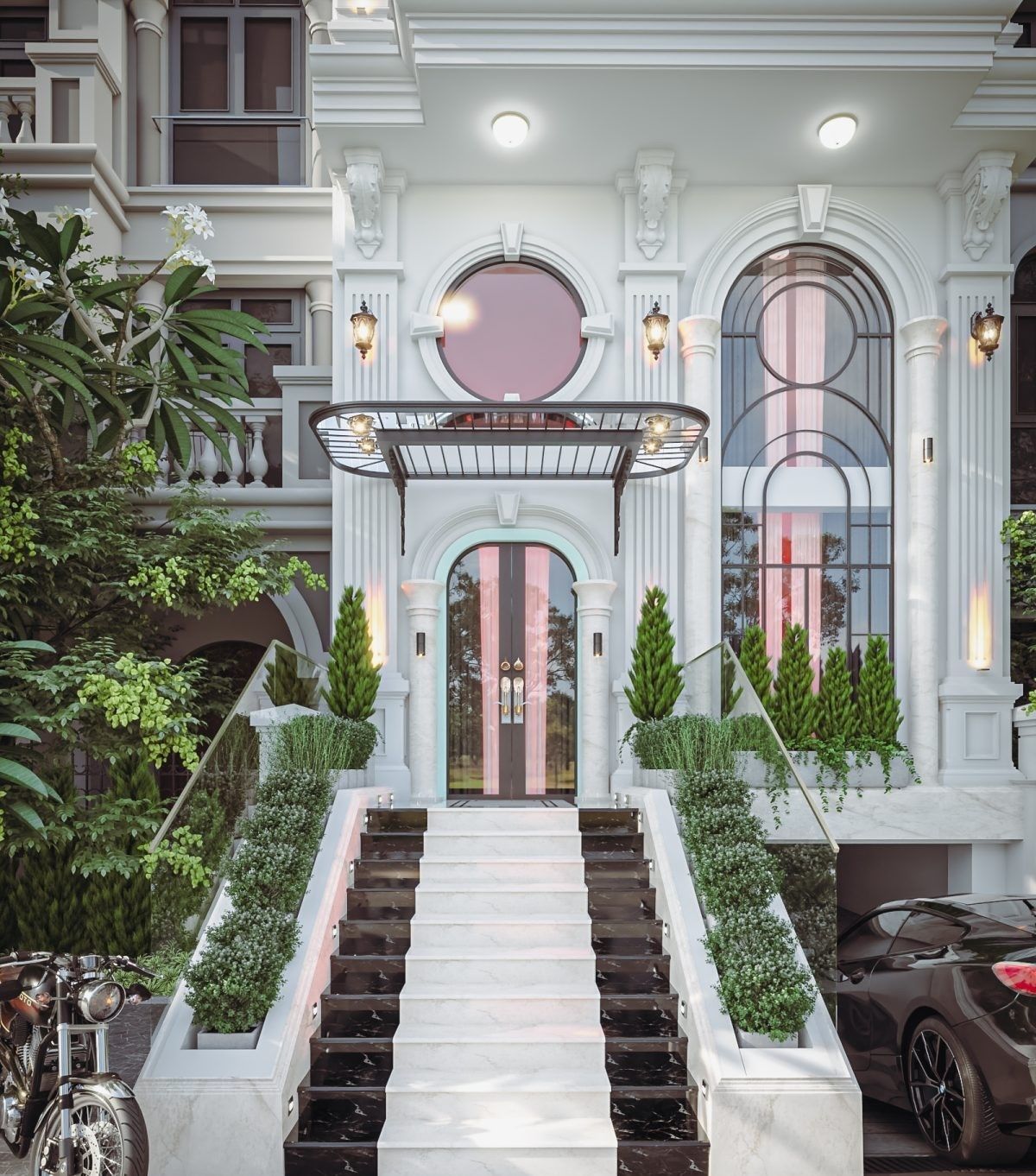 Luxury Hotel Building Exterior Design 3D Max  Low-poly 3D model_8