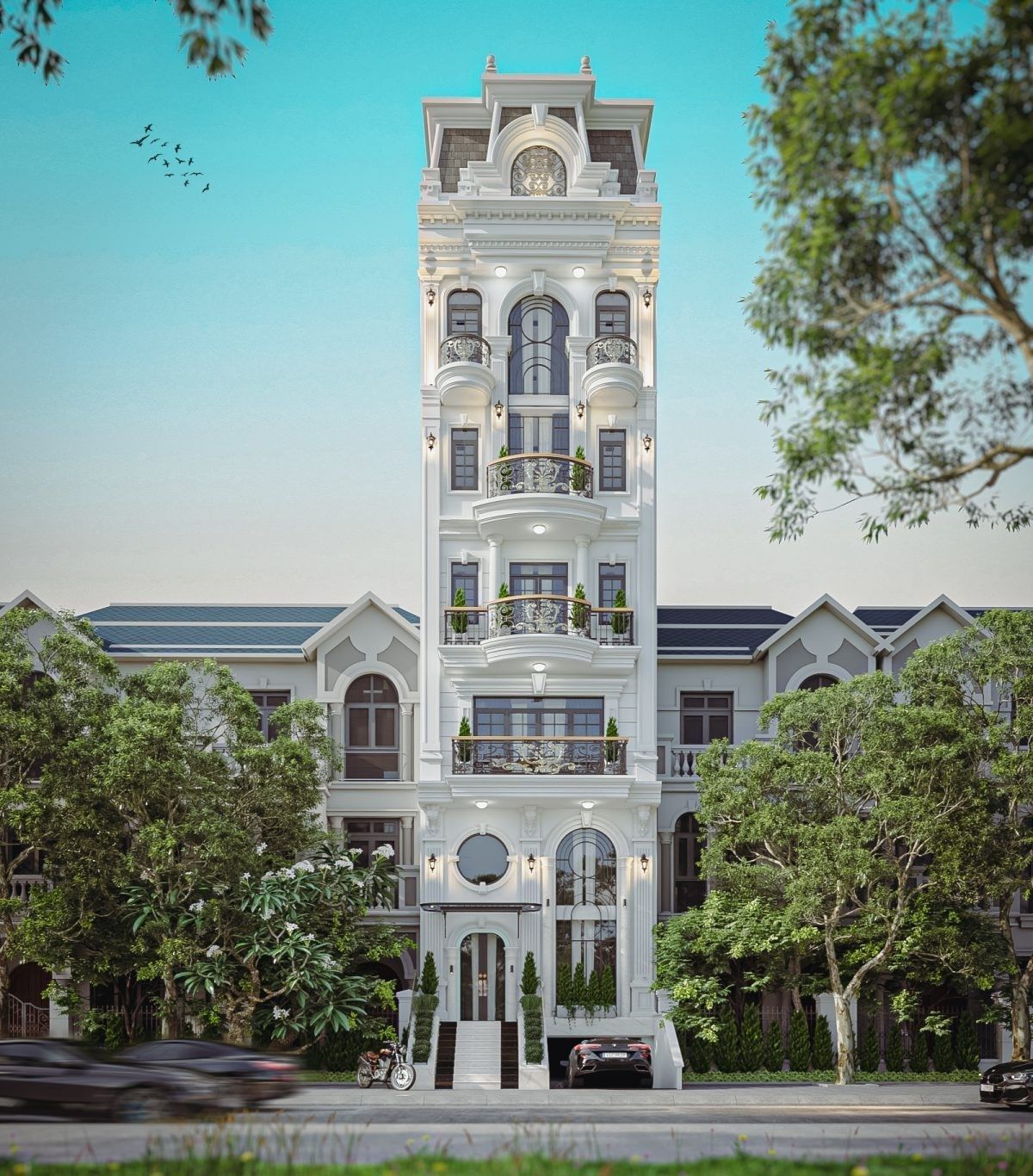 Luxury Hotel Building Exterior Design 3D Max  Low-poly 3D model_7