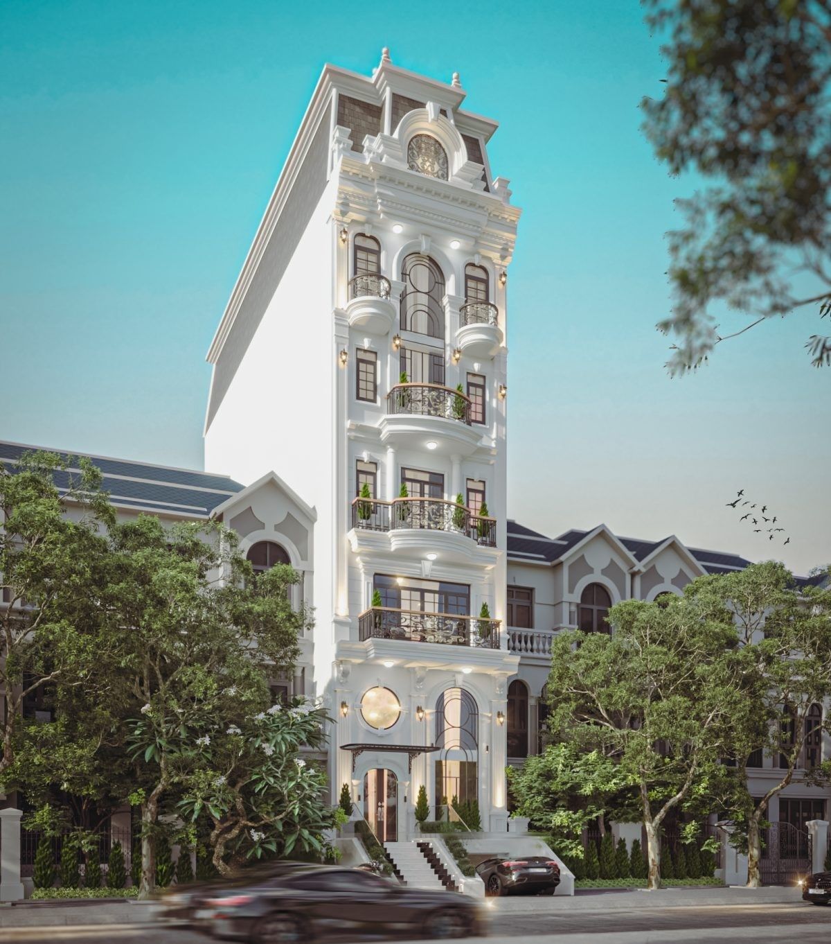 Luxury Hotel Building Exterior Design 3D Max  Low-poly 3D model_10