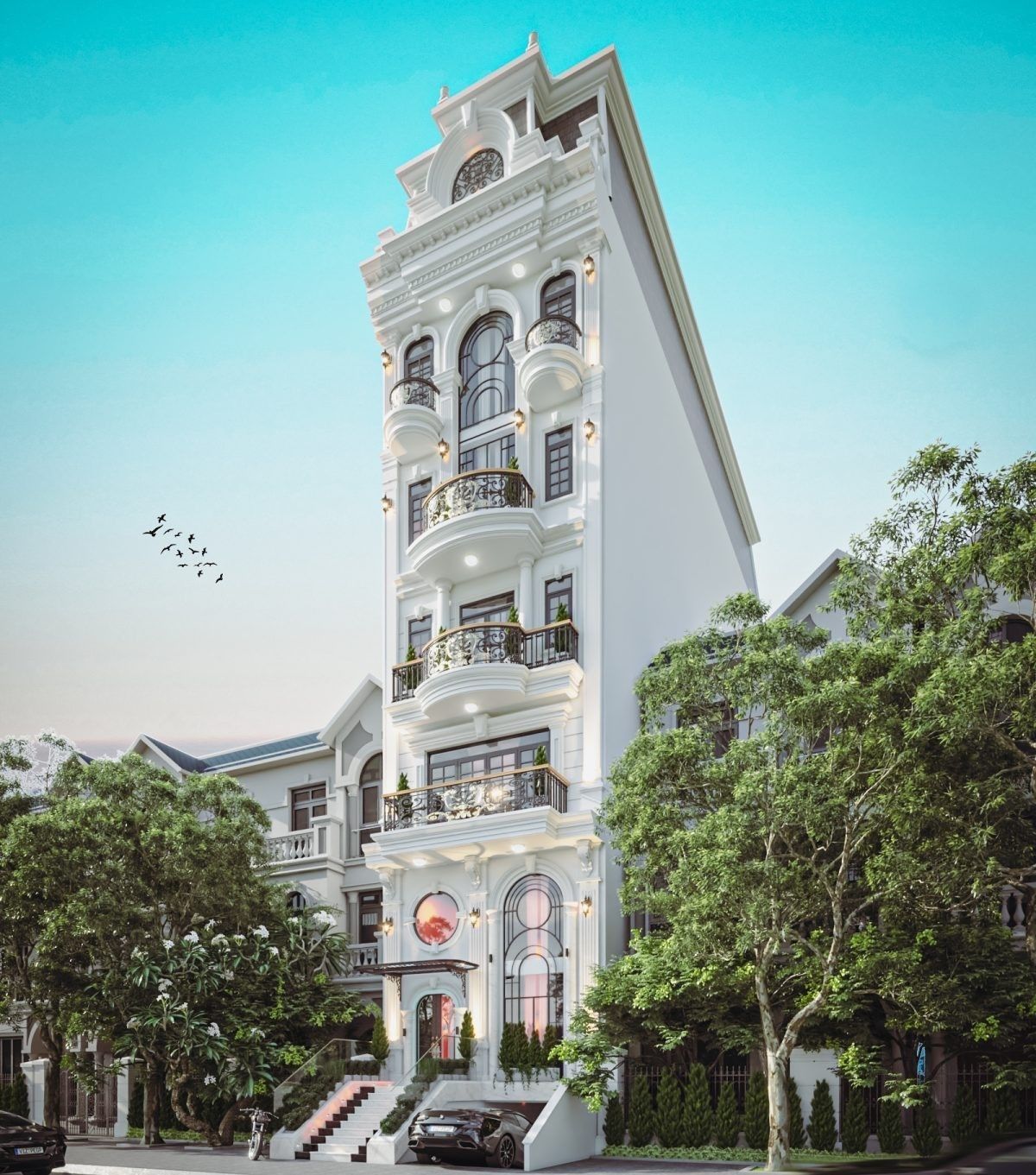 Luxury Hotel Building Exterior Design 3D Max  Low-poly 3D model_12