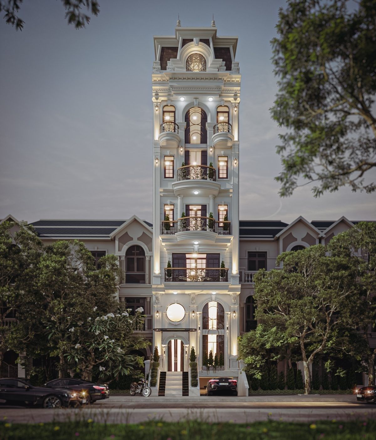 Luxury Hotel Building Exterior Design 3D Max  Low-poly 3D model_3