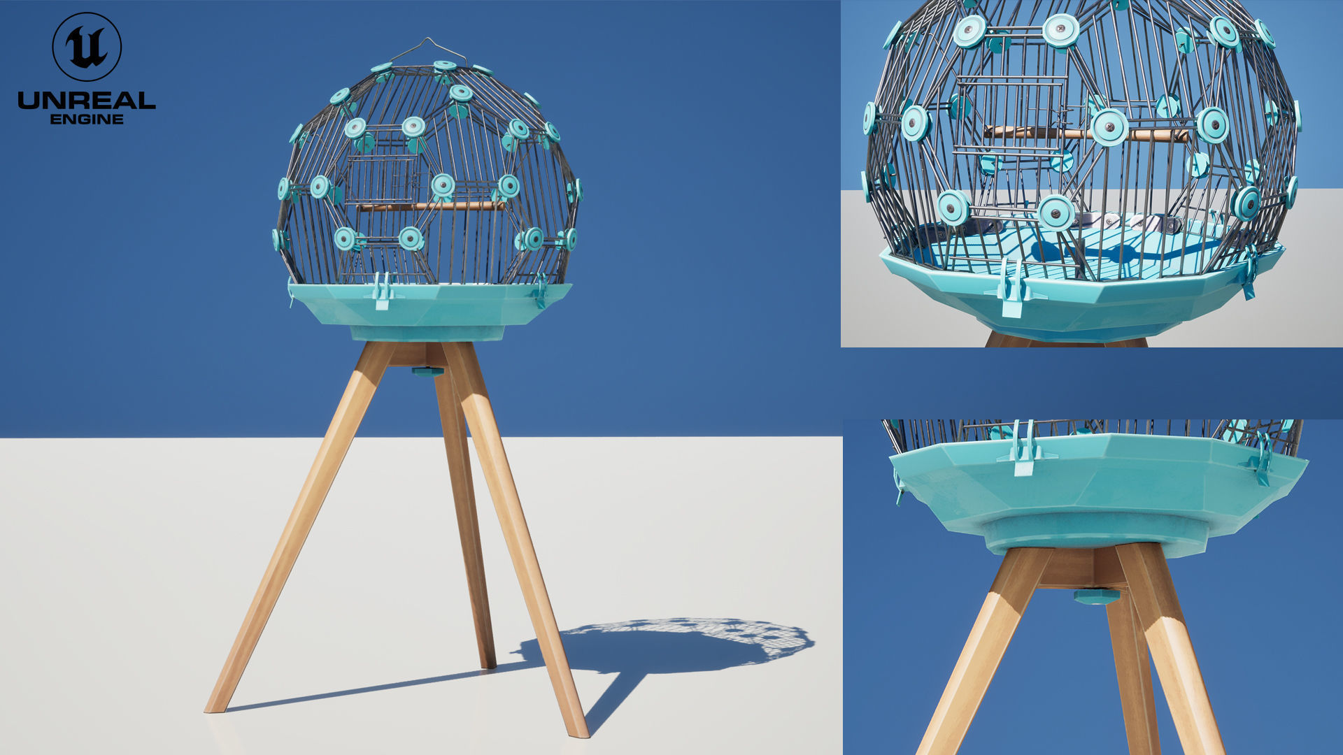 Birdcage Geo Low-poly 3D model_13