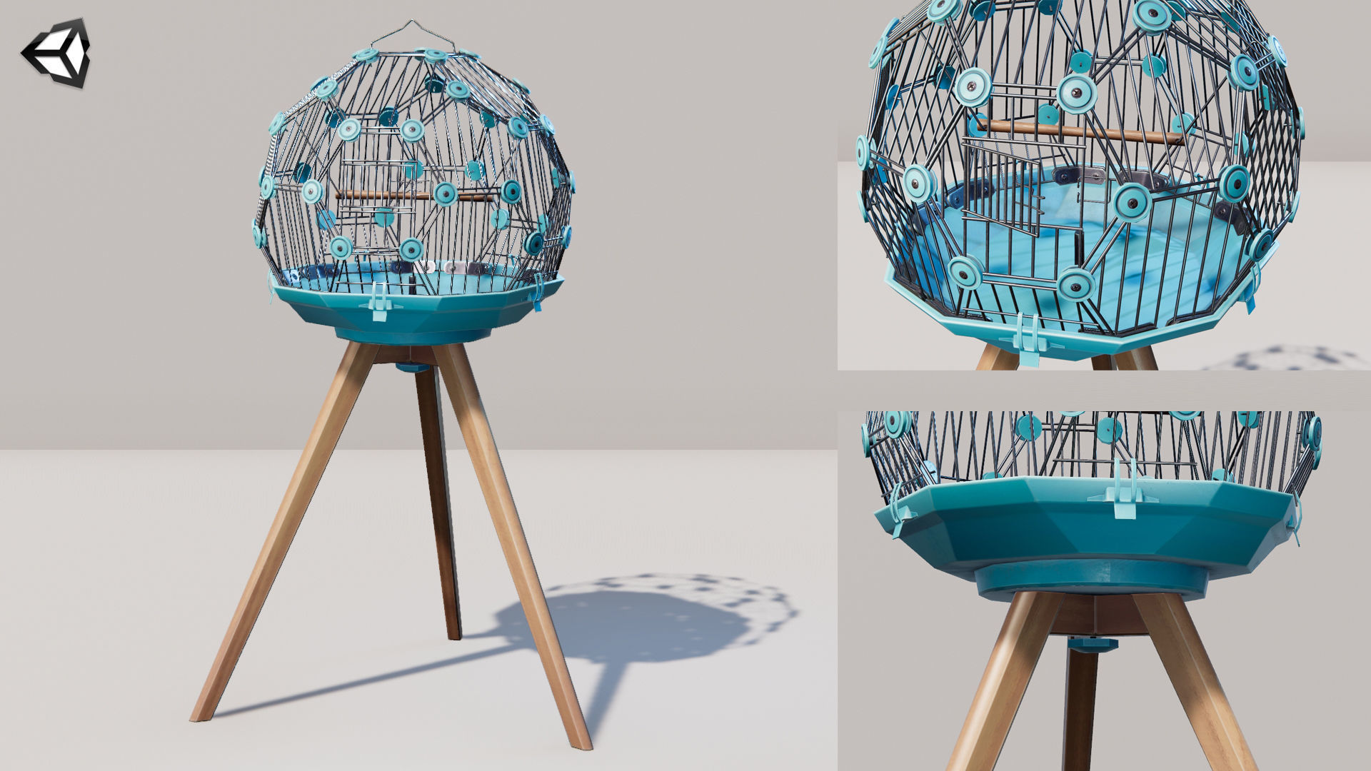 Birdcage Geo Low-poly 3D model_14