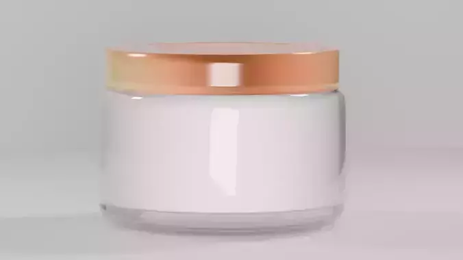 Cosmetic Glass Cream Jar Face Hand Care Low-poly 3D model
