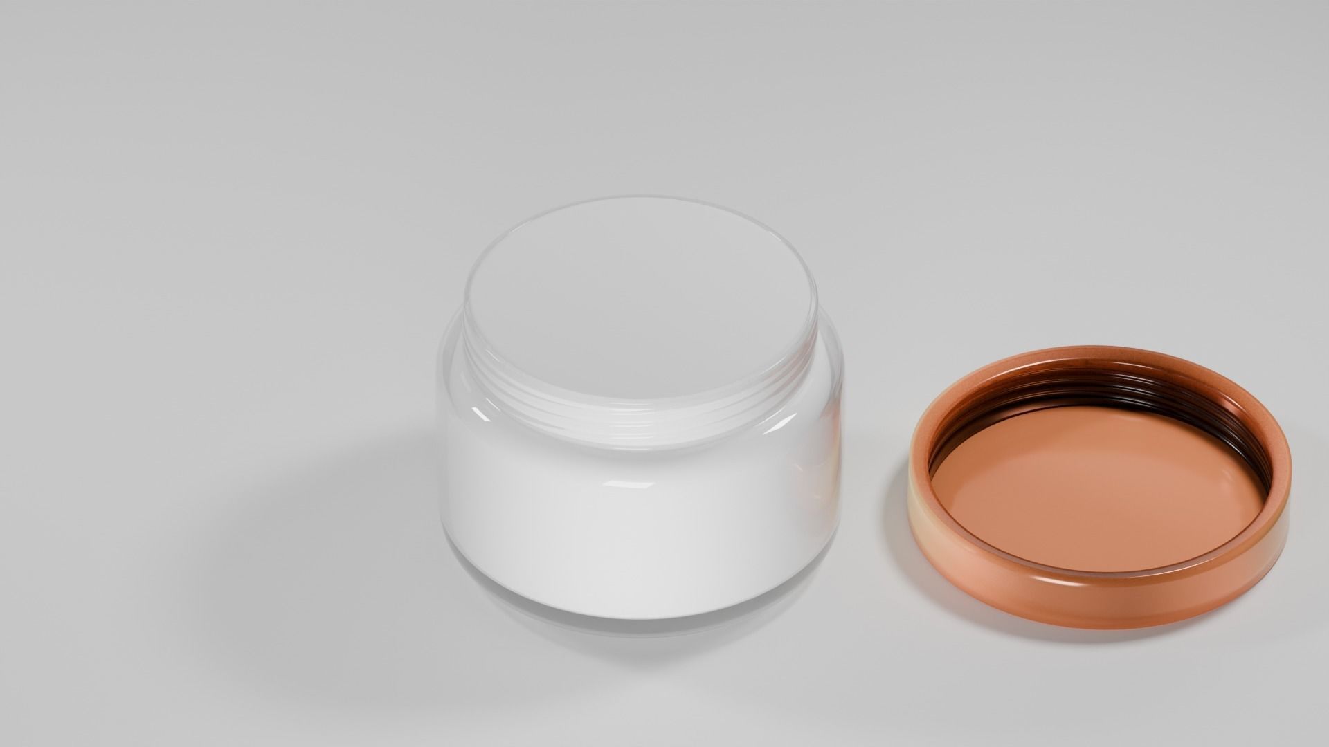 Cosmetic Glass Cream Jar Face Hand Care Low-poly 3D model_2