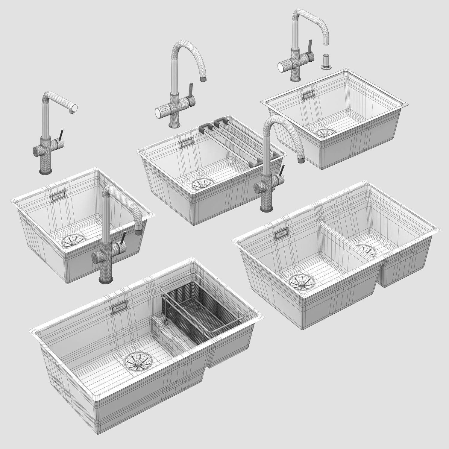 Set of sinks Blanco Subline 1 3D model_15