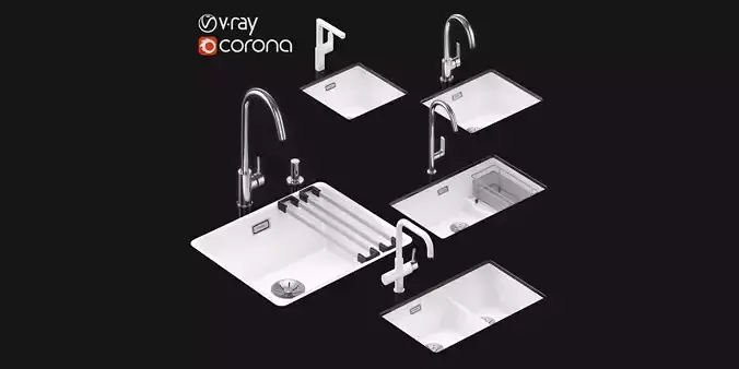 Set of sinks Blanco Subline 2 3D model