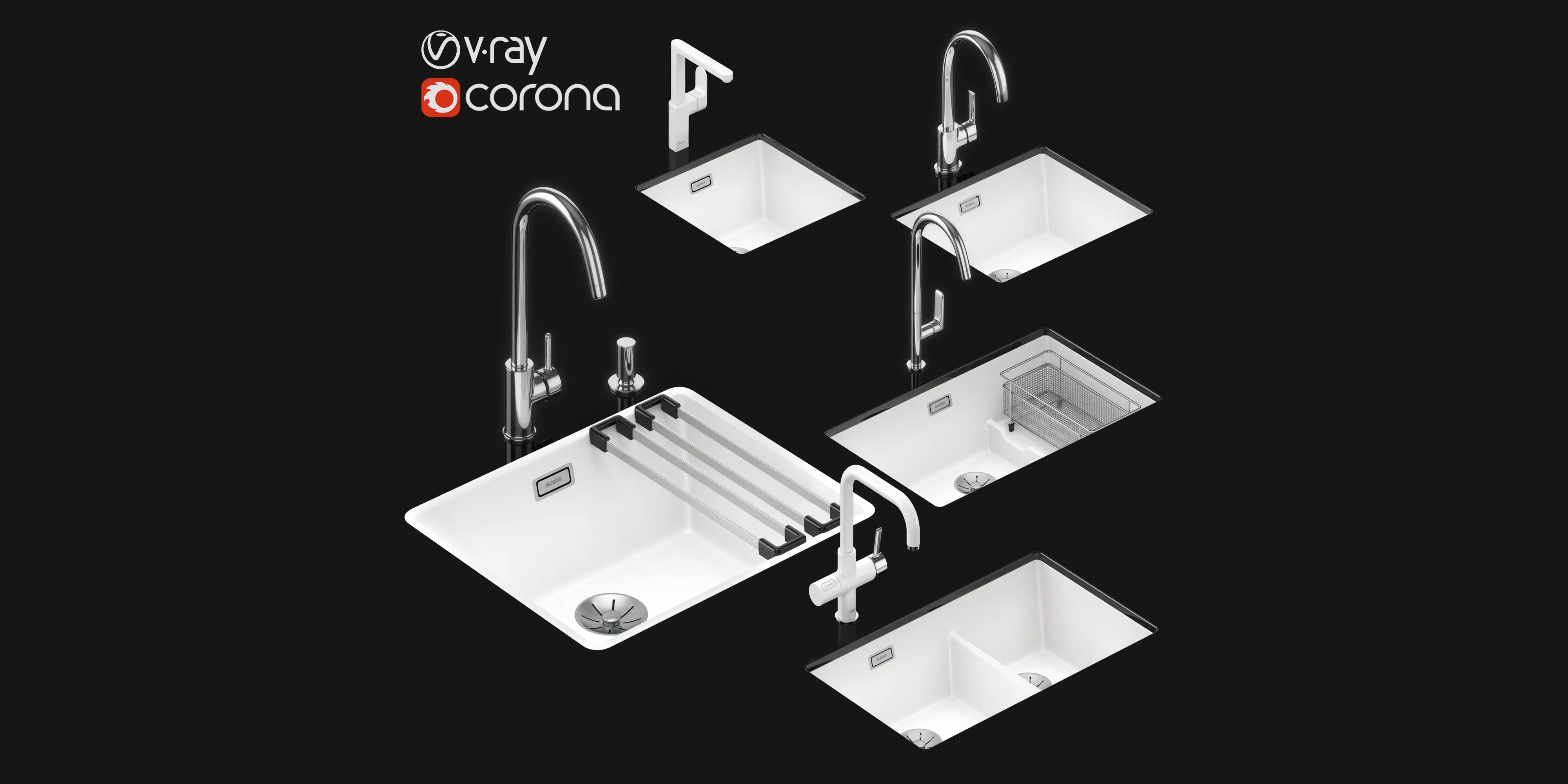Set of sinks Blanco Subline 2 3D model