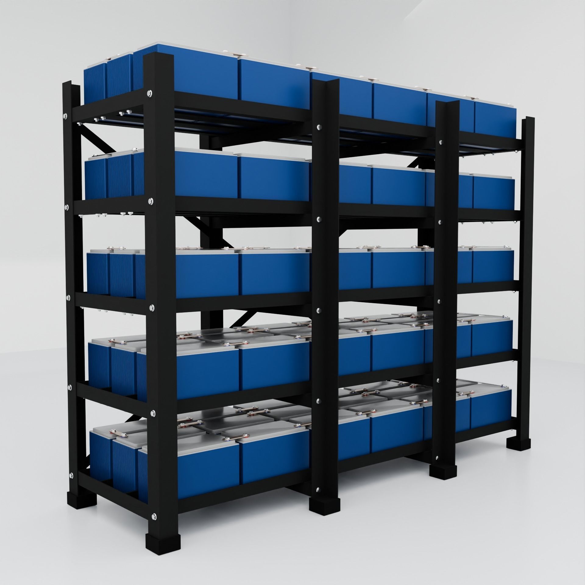 Rack With Battery - level 5 3D model | CGTrader