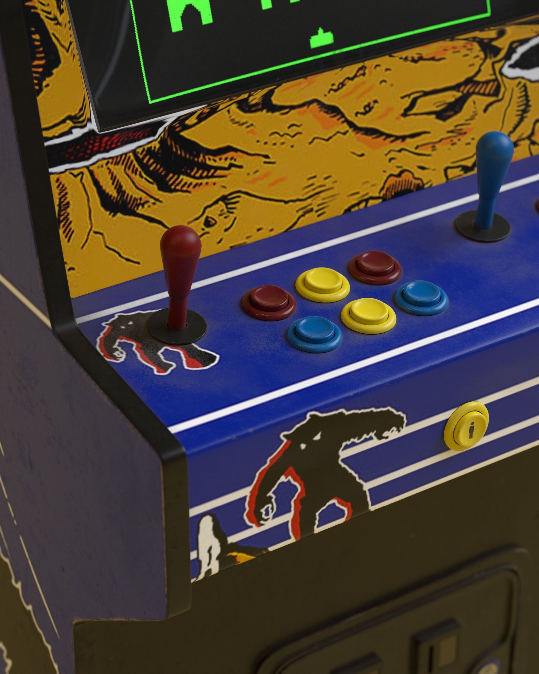 Space Invaders Arcade cabinet high detailed 3D model_3