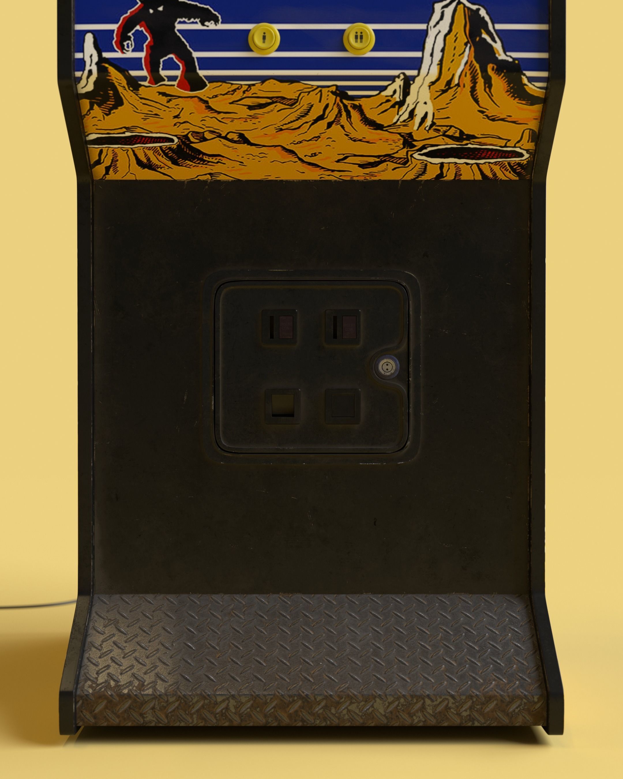 Space Invaders Arcade cabinet high detailed 3D model_4