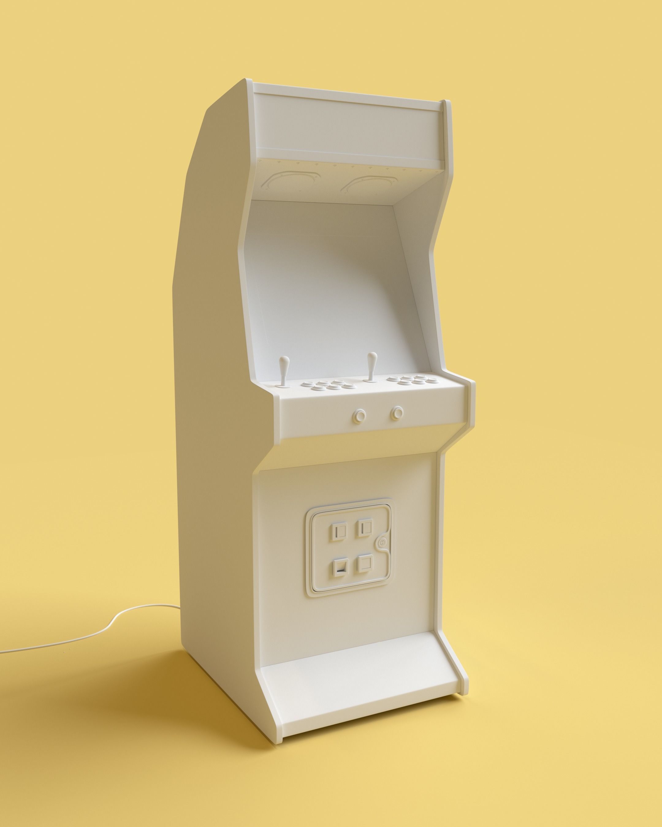 Space Invaders Arcade cabinet high detailed 3D model_8