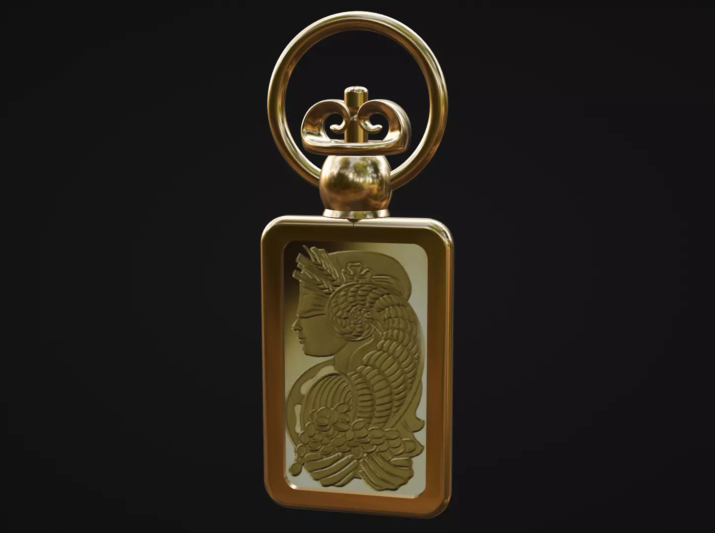 credit suisse fortuna gold pamp bar frame mount pendant 3D print model