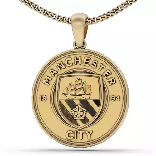 Manchester city pendant  gold printable jewelry 3D model