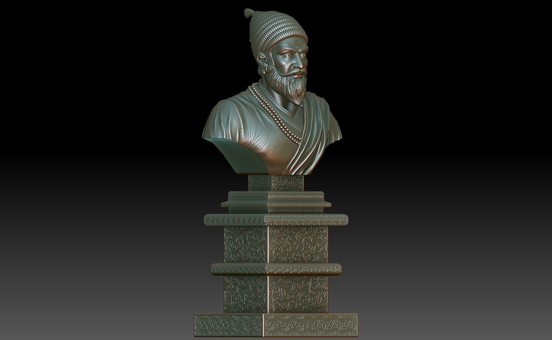 Shivaji Maharaj Statue 3D print model_2