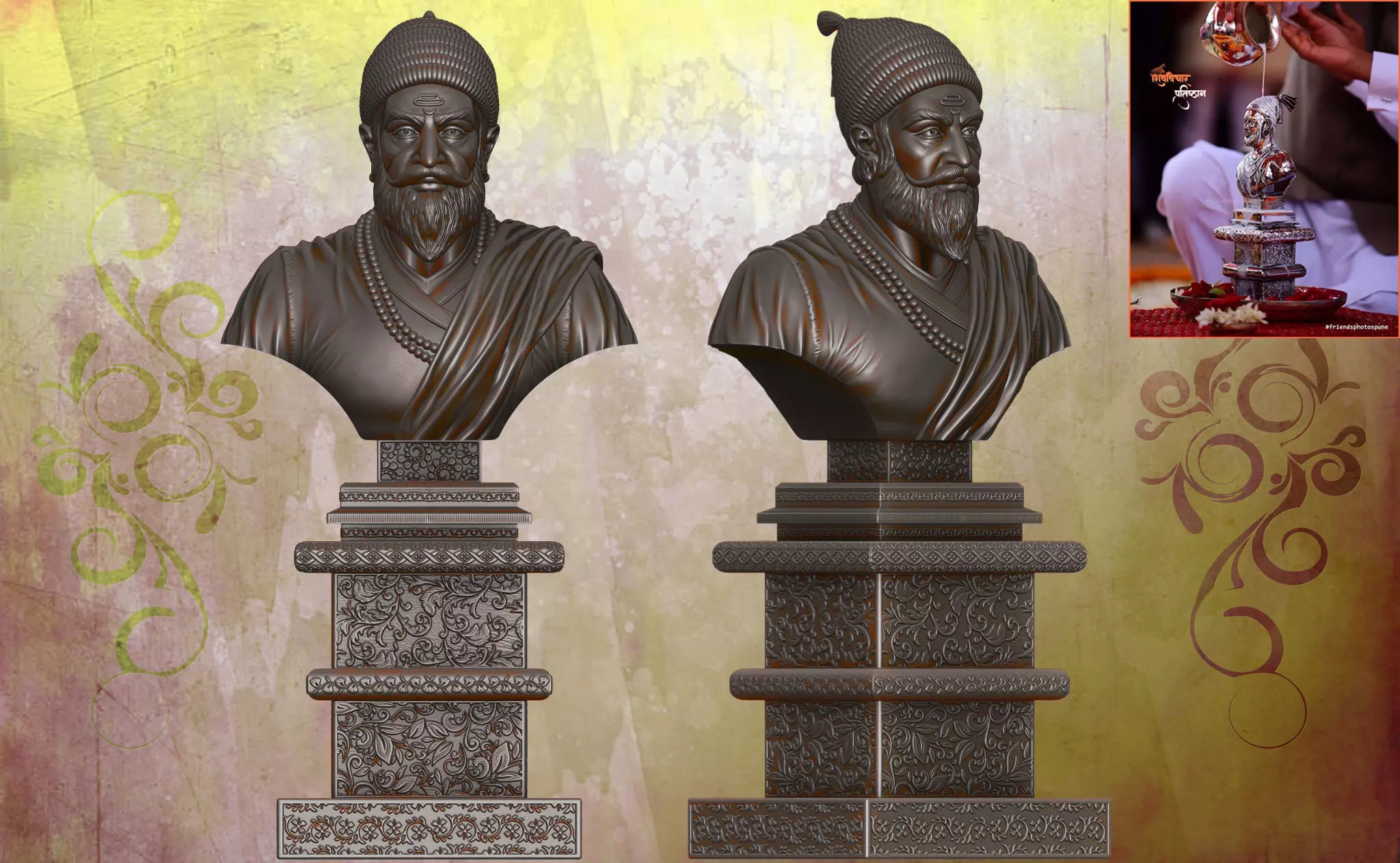 Shivaji Maharaj Statue 3D print model_0