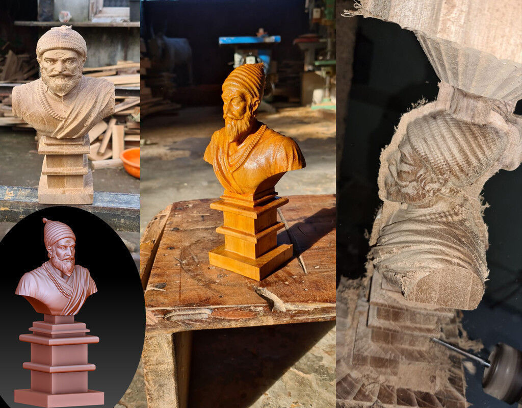 Shivaji Maharaj Statue 3D print model_5