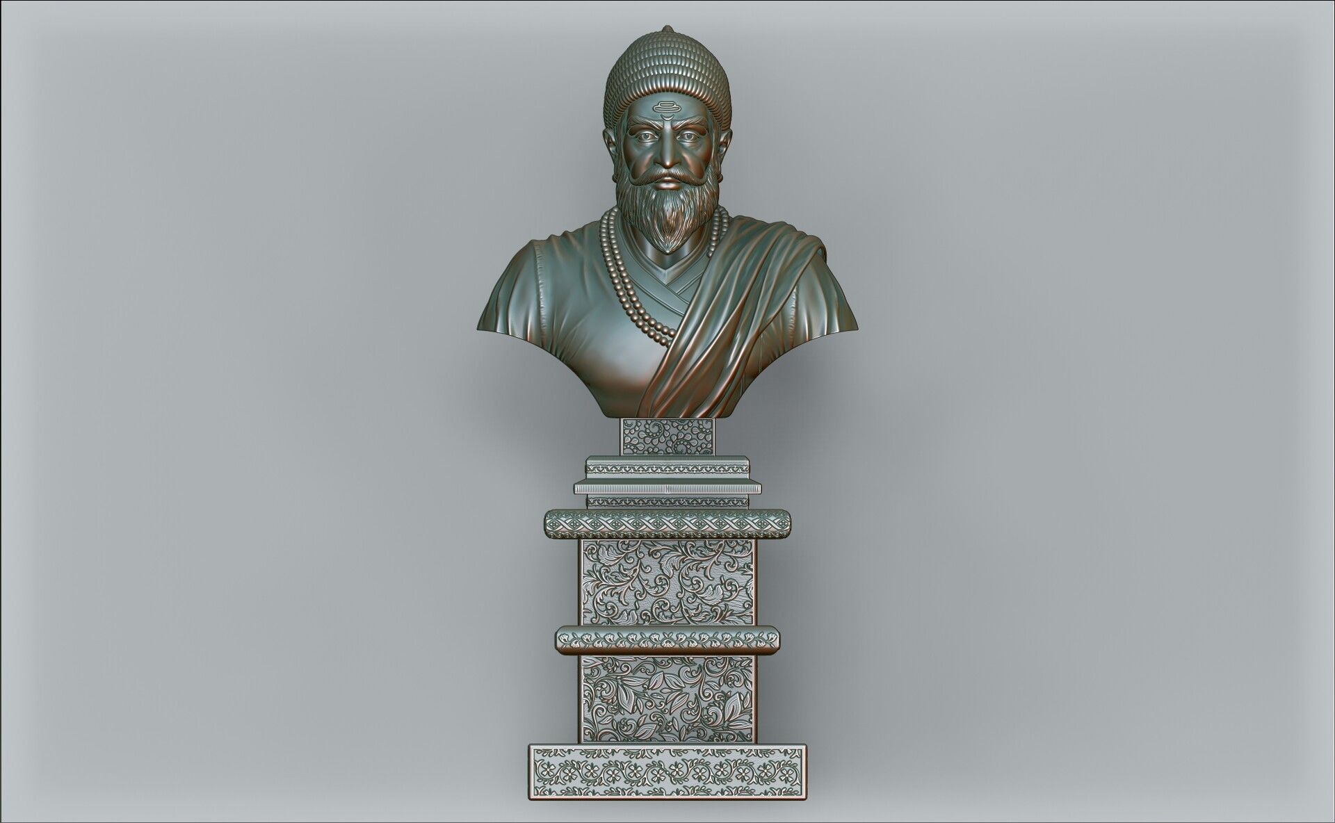 Shivaji Maharaj Statue 3D print model_1