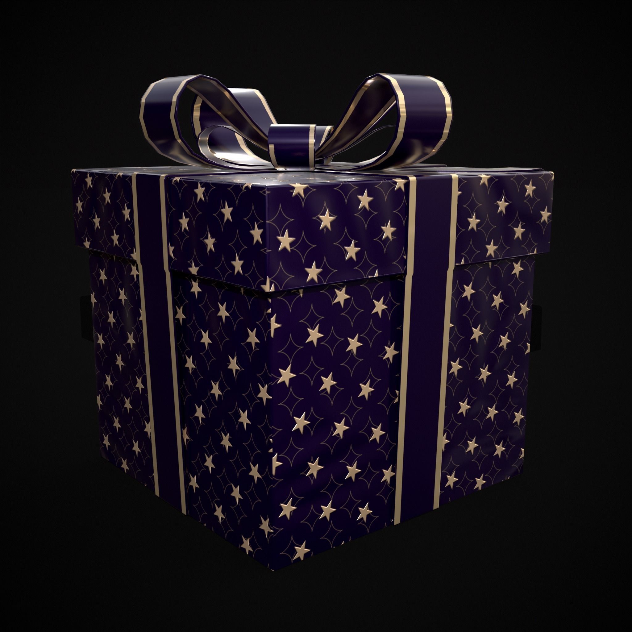 Holiday Gift Box Low-poly 3D model_7