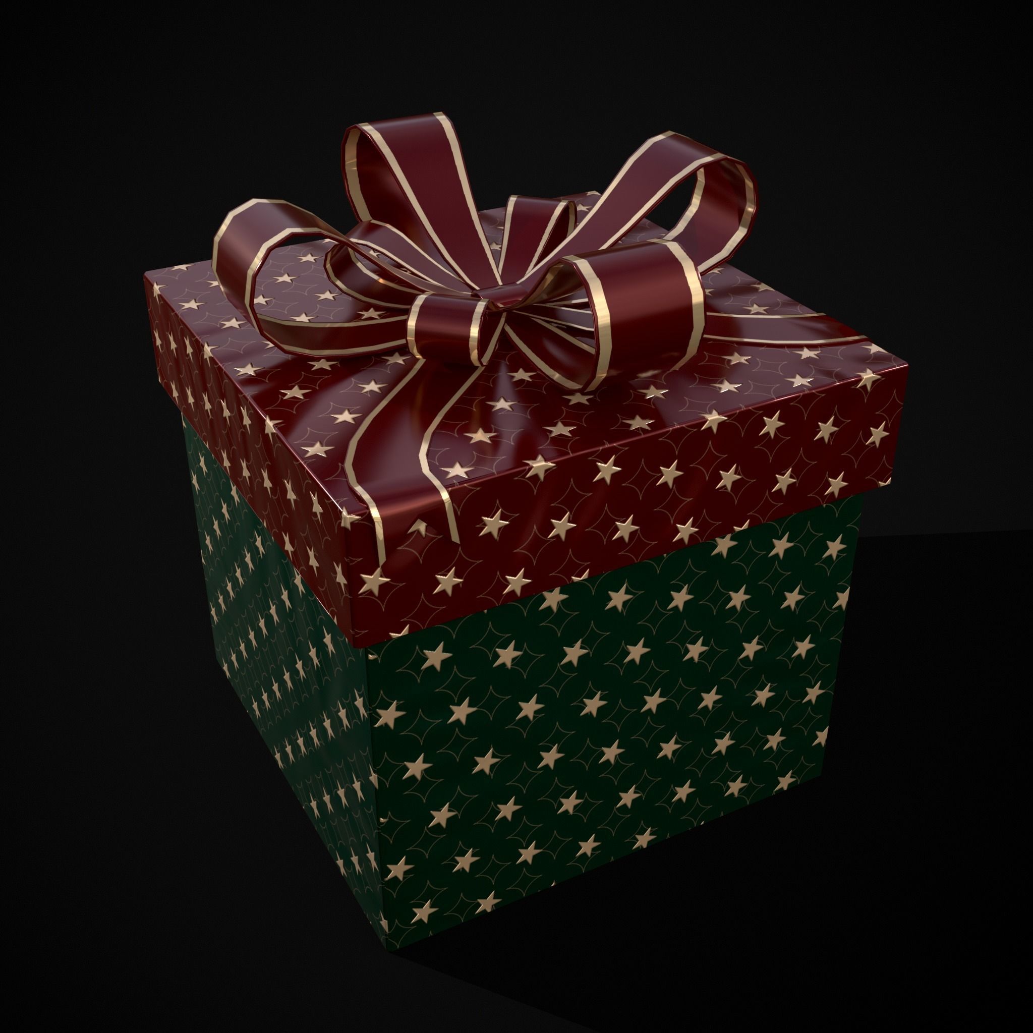 Holiday Gift Box Low-poly 3D model_13