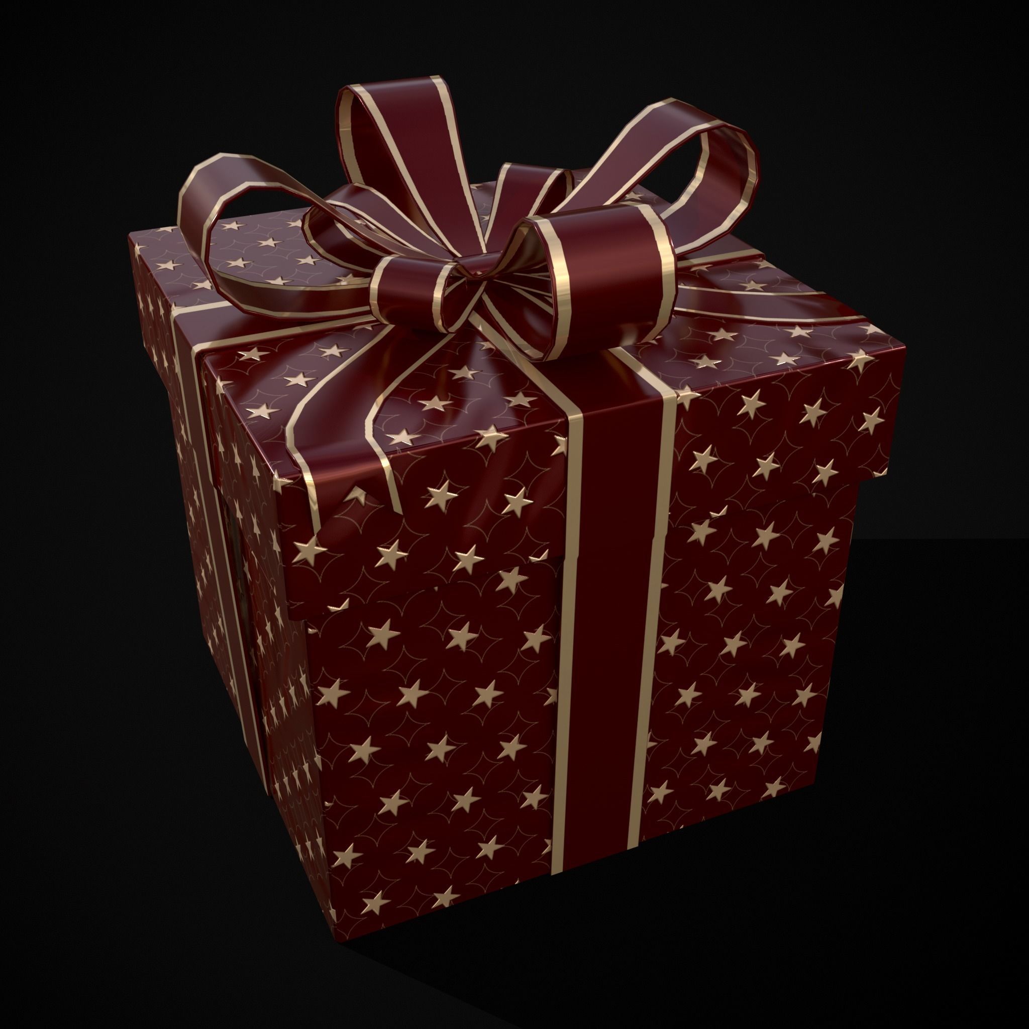 Holiday Gift Box Low-poly 3D model_9