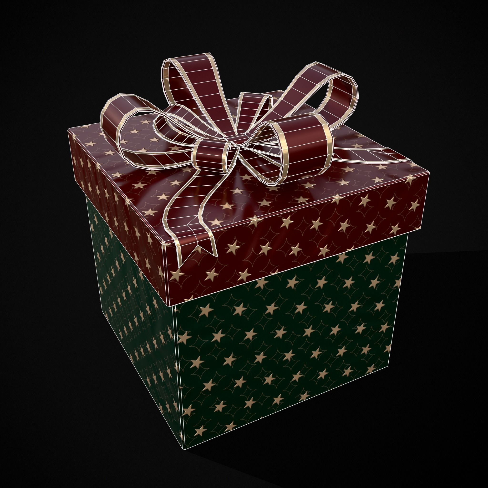 Holiday Gift Box Low-poly 3D model_14