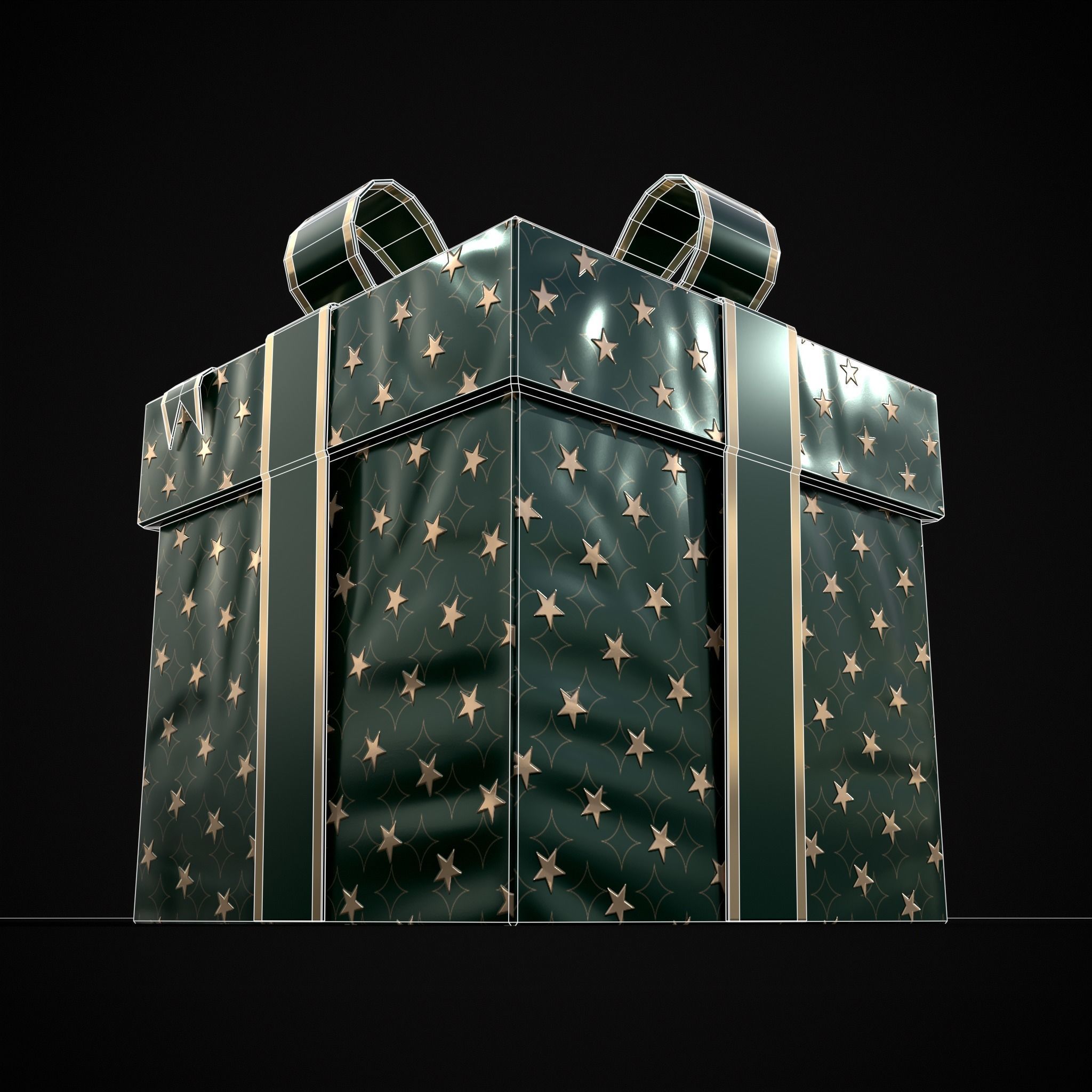 Holiday Gift Box Low-poly 3D model_12