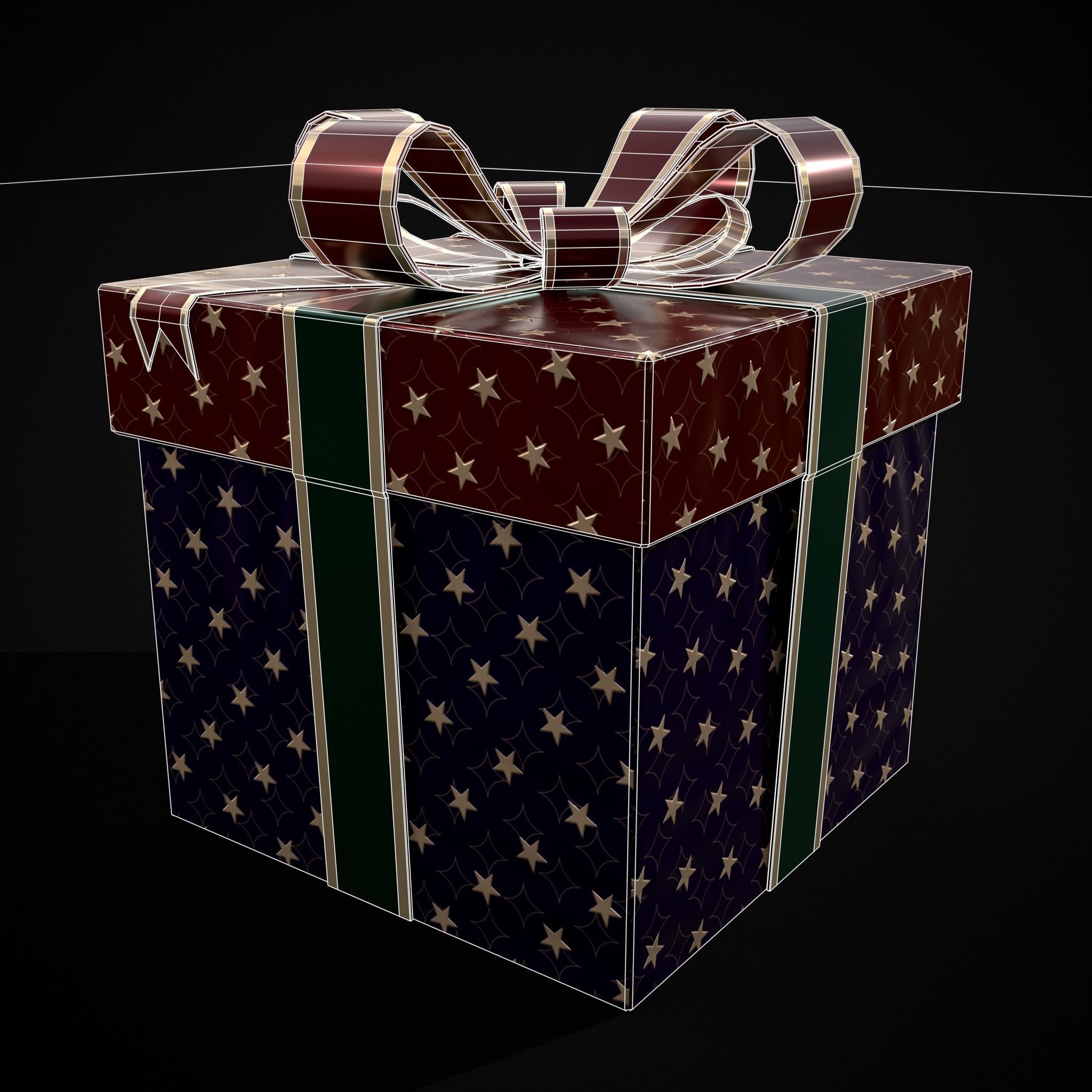 Holiday Gift Box Low-poly 3D model_16