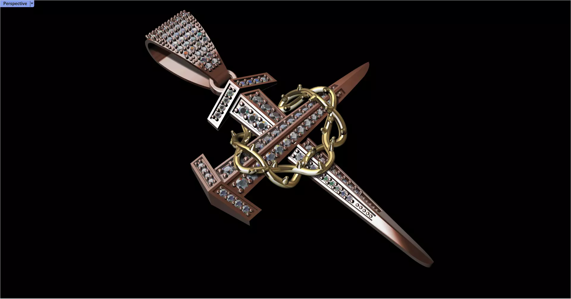 Cross with crown of thorns -Cruz con corona de espinas 3D print model