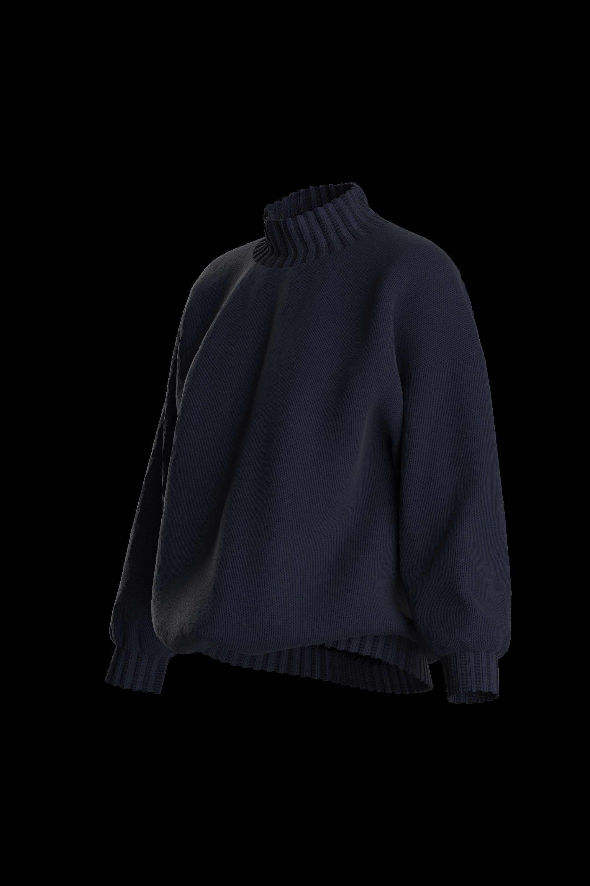 Female knit long sleeve 3D model_7