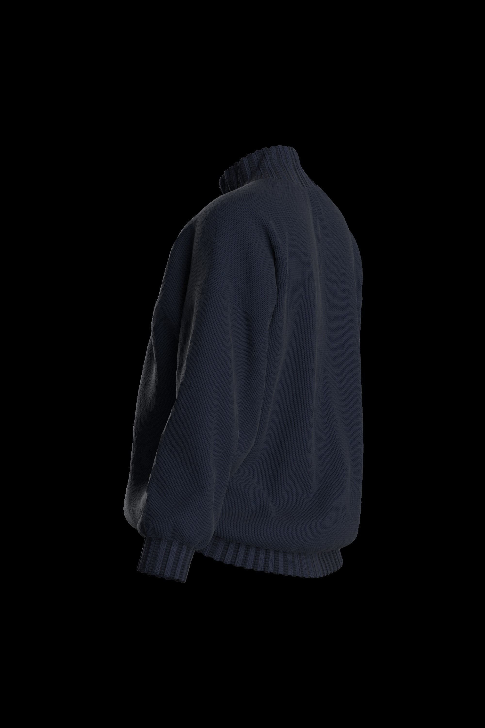 Female knit long sleeve 3D model_4