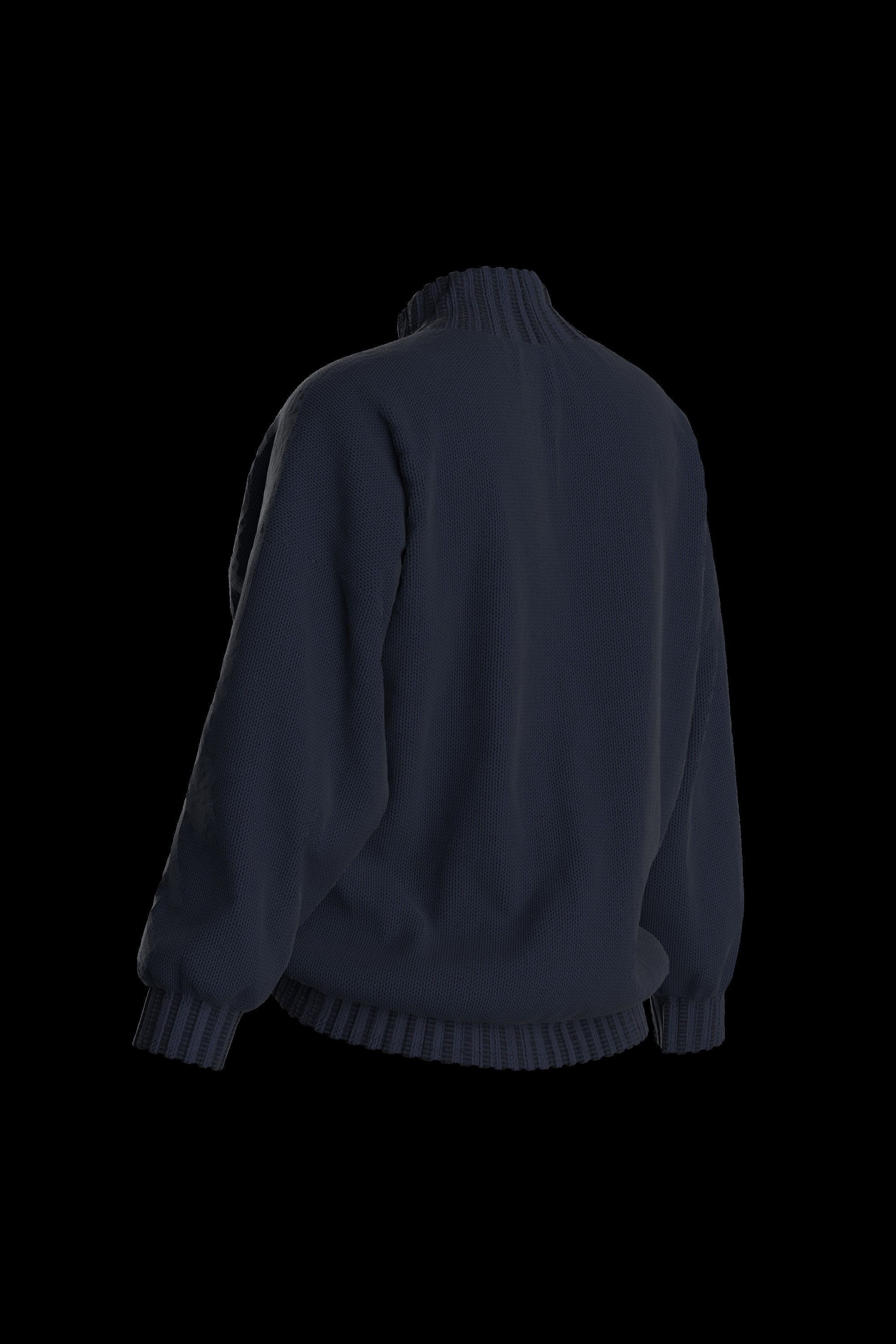 Female knit long sleeve 3D model_3
