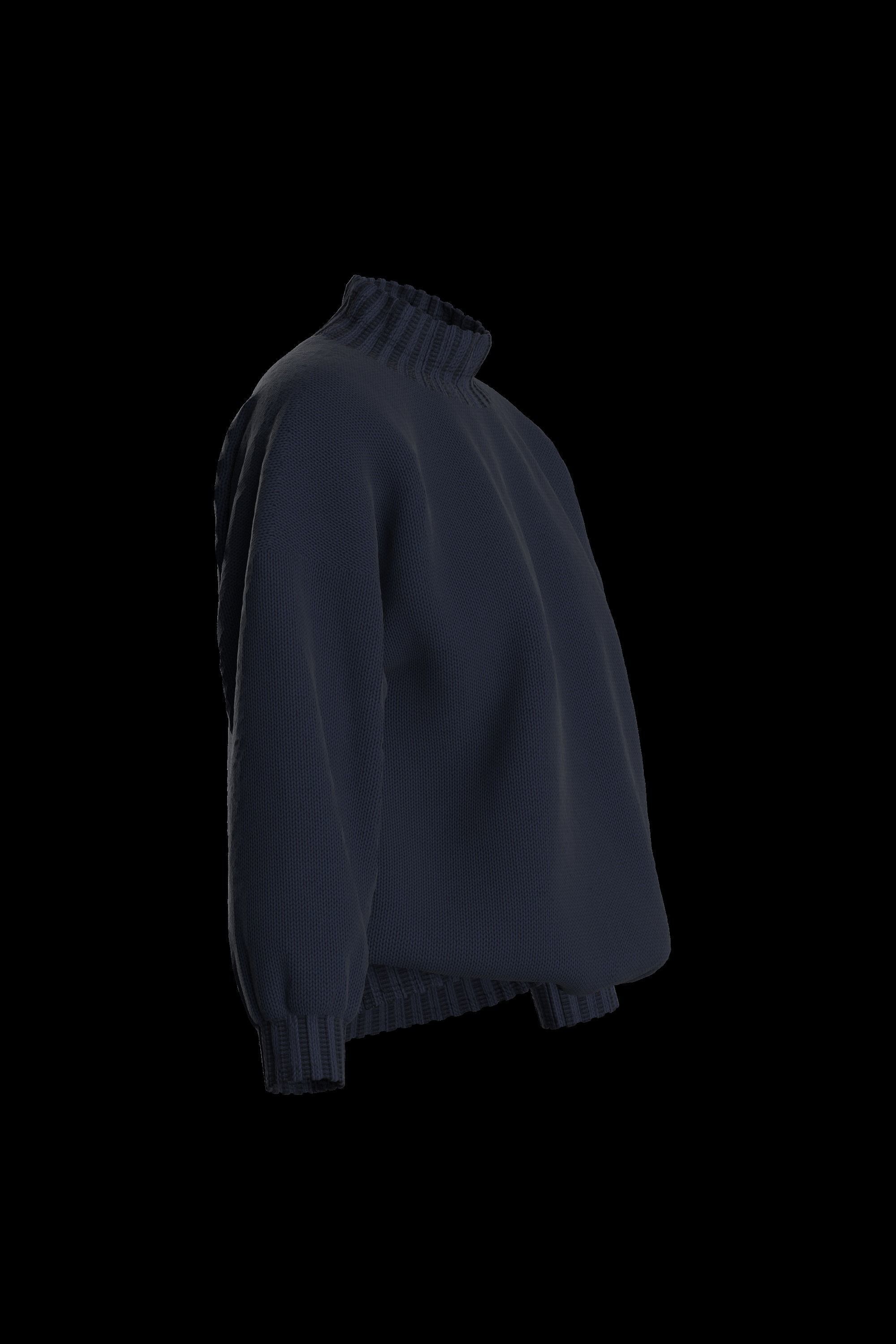 Female knit long sleeve 3D model_10