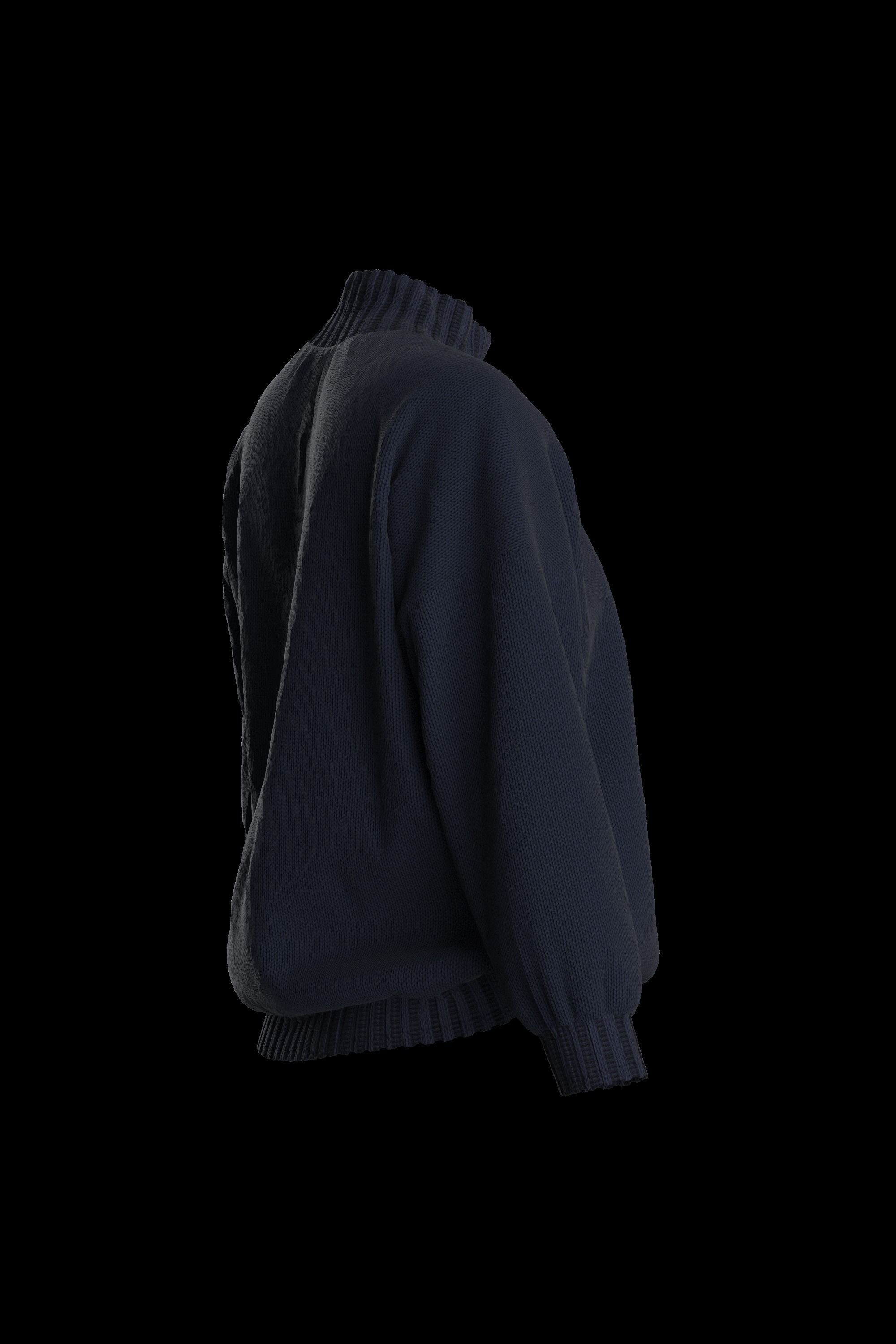 Female knit long sleeve 3D model_12