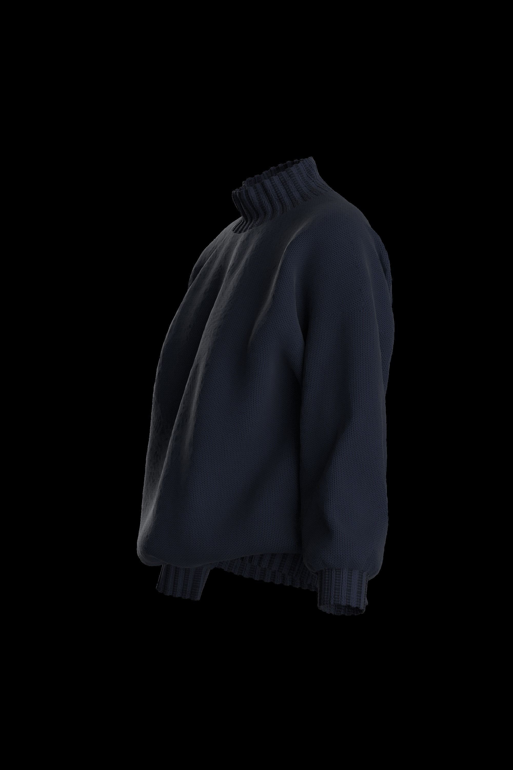 Female knit long sleeve 3D model_6