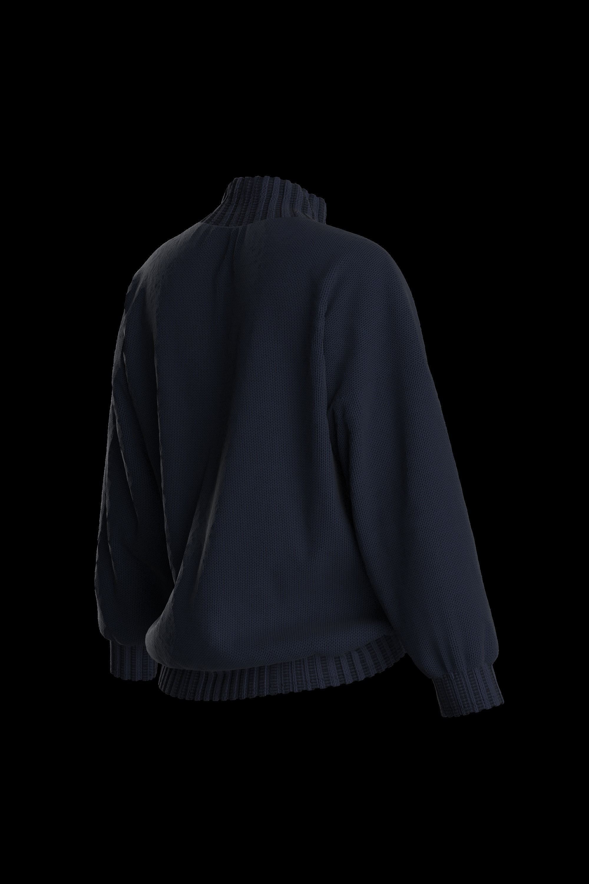 Female knit long sleeve 3D model_13