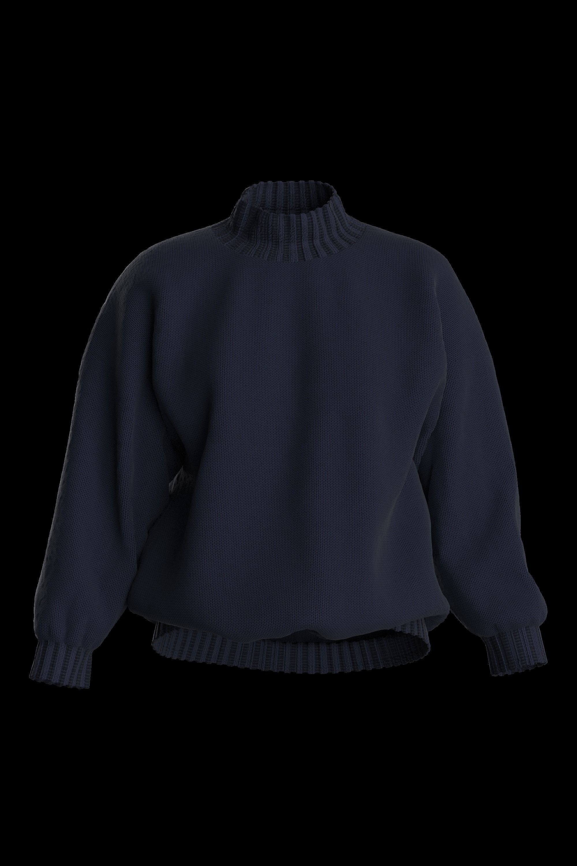 Female knit long sleeve 3D model_1
