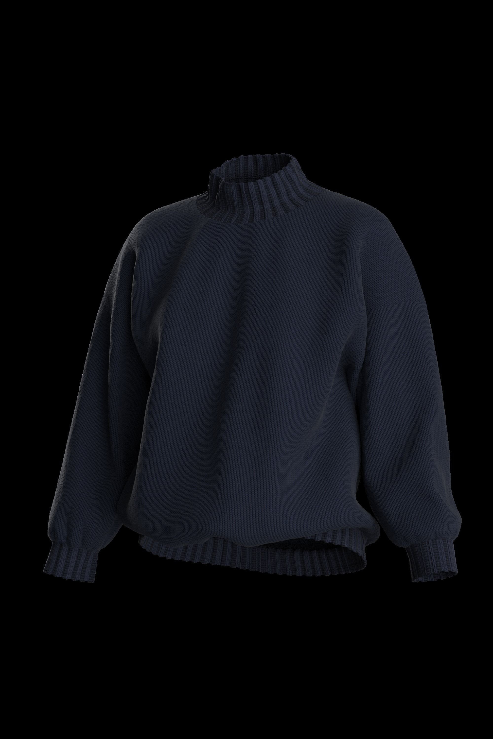 Female knit long sleeve 3D model_8
