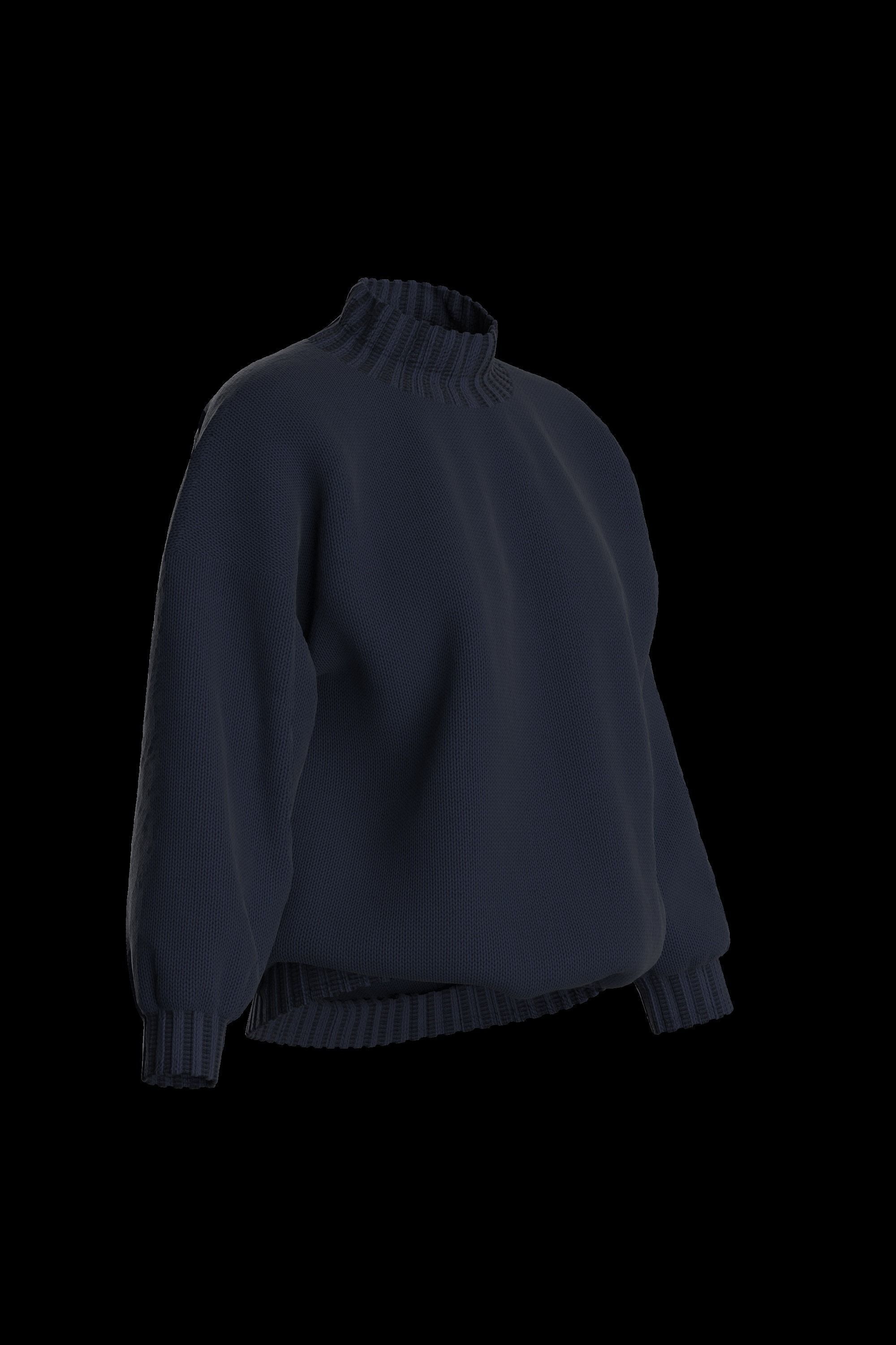Female knit long sleeve 3D model_9